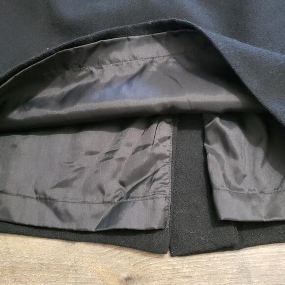 Kasper Wool Black Knee Length Pleated Lined Career Pencil Skirt Size 4 Corpcore - Picture 3 of 9